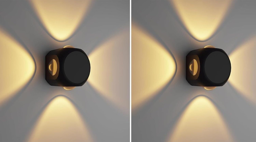 PESCA PESCA Wall Lights Outdoor Lighting (4x3W - Diamond) IP-65 Waterproof (Pack of 2) Ceiling Light Ceiling Lamp(Black)