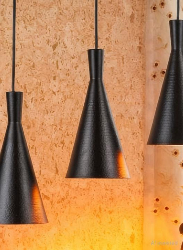 KINIS KIN-CLUSTER HANGING BLACK KONE LINEAR THALI Cluster Pendant Light/ Cluster Hanging Light/ Cluster Ceiling Light to décor your Home/ Bedroom/ Drying Room/ Living room/ Staircase/ Balcony/ Kitchen/ Study Table/ Office/ Restaurant/ Hotel/ Shop/ Café/ Dinning/ Coffee Shop Chandelier Ceiling Lamp(B