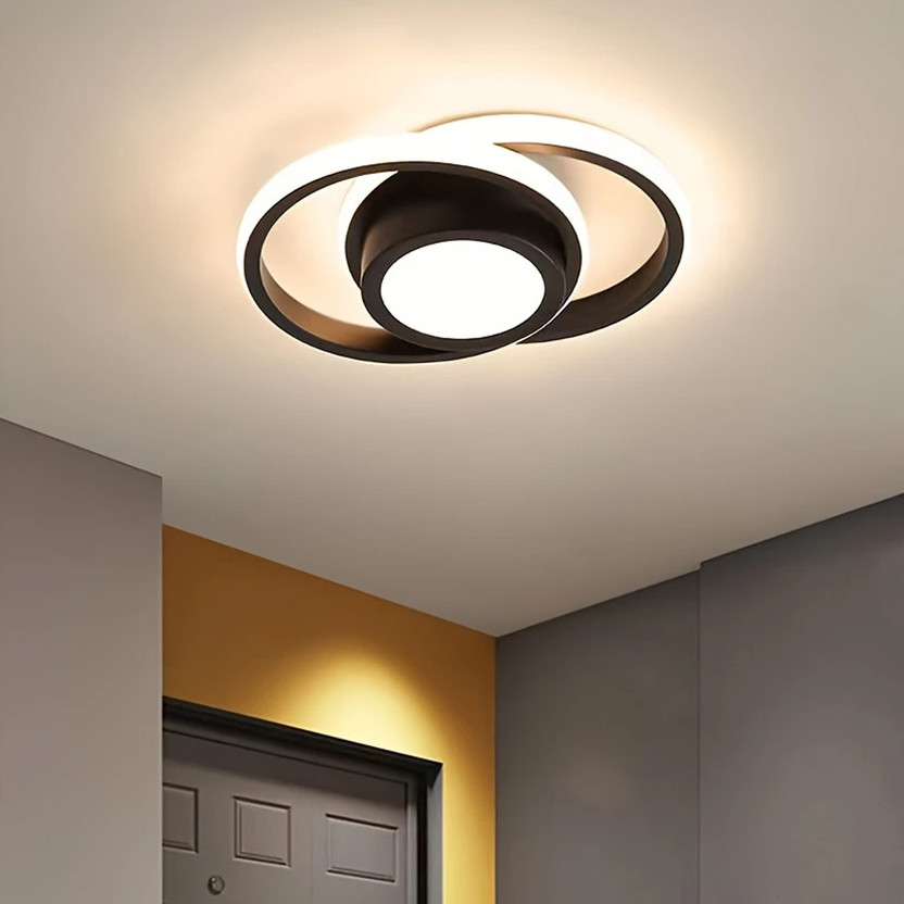 AASHRO MALL Modern Dimmable LED Ceiling Light, Modern Flush Mount Fixture (805) Ceiling Light Ceiling Lamp(Black)