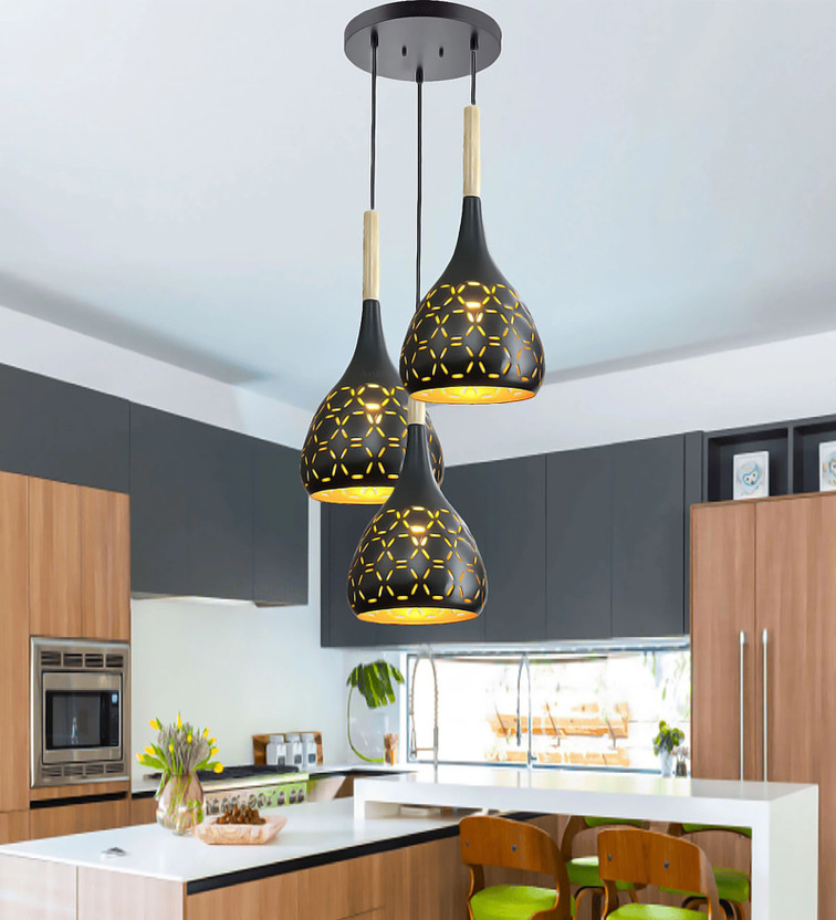 Lyse Decor Hanging lights for Bedroom, Kitchen, Hall and Living room Ceiling Light Ceiling Lamp(Black, Beige)