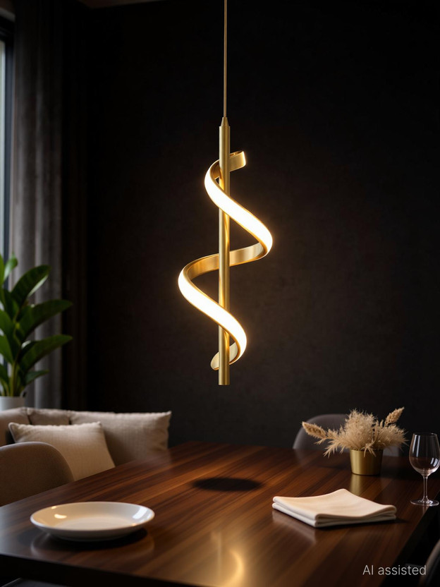 THE THE UJALAVISTA Ujalavista Spiral Glow Pendant Light Pendant Lamp Ceiling Lamp(Gold) - Flipkart Deal