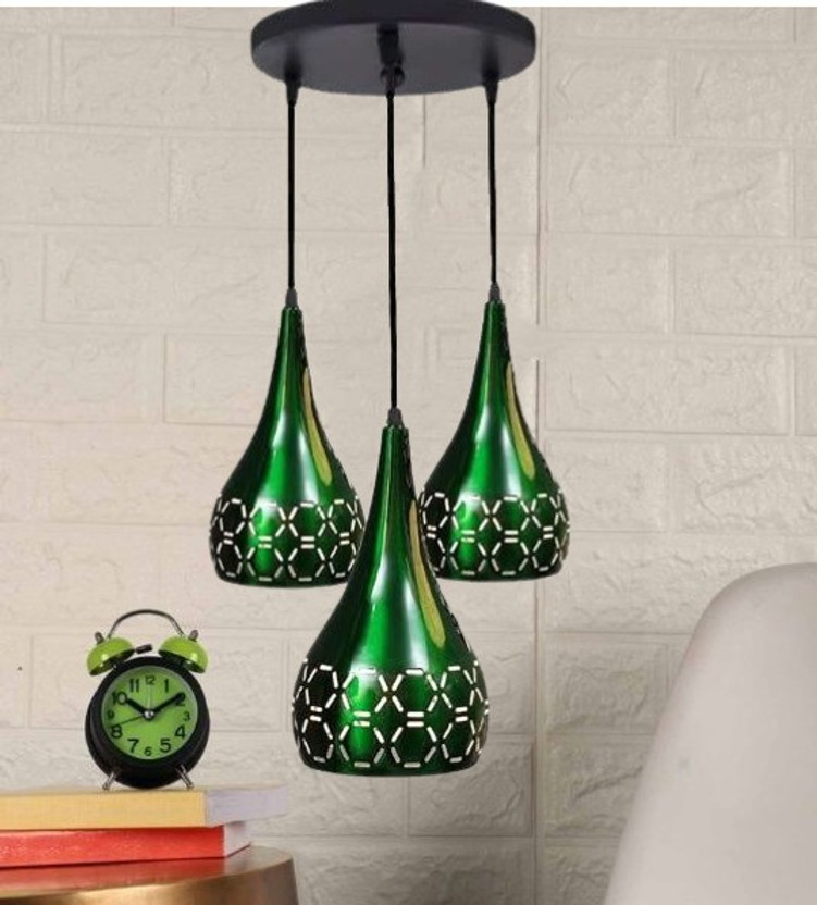 KINIS KIN-GREEN BELUN CUTTING THAALI Cluster Pendant Light/Cluster Ceiling Light Chandelier Ceiling Lamp(Green)