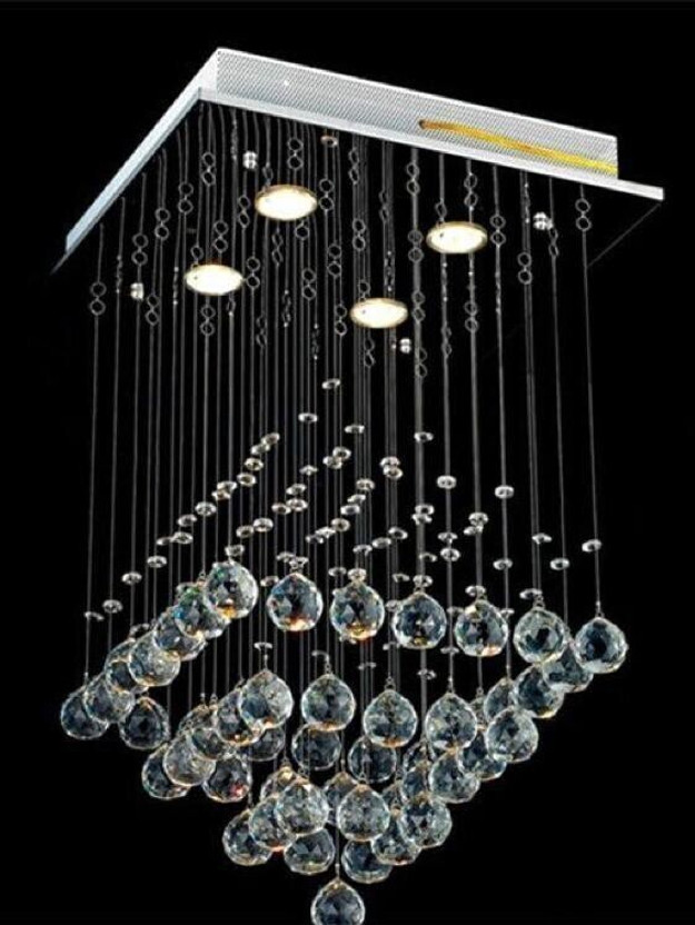 Crysta World Home Decorative Crystal Chandelier Lightning Fixture Ceiling Light Pendant Lamp Ceiling Lamp(White)
