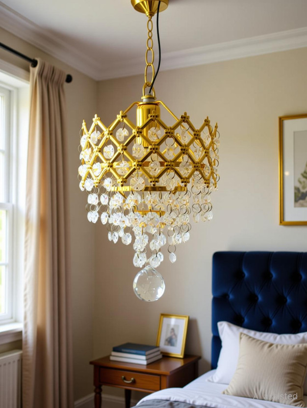 Aadya Chandelier Ceiling Lamp(Gold, White)