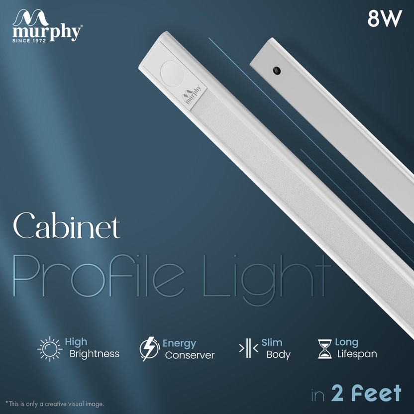 MURPHY 2 Feet LED Under Cabinet Lighting, 8W Profile Light : Warm White, Pack of 1 Spot Light Ceiling Lamp(Yellow)