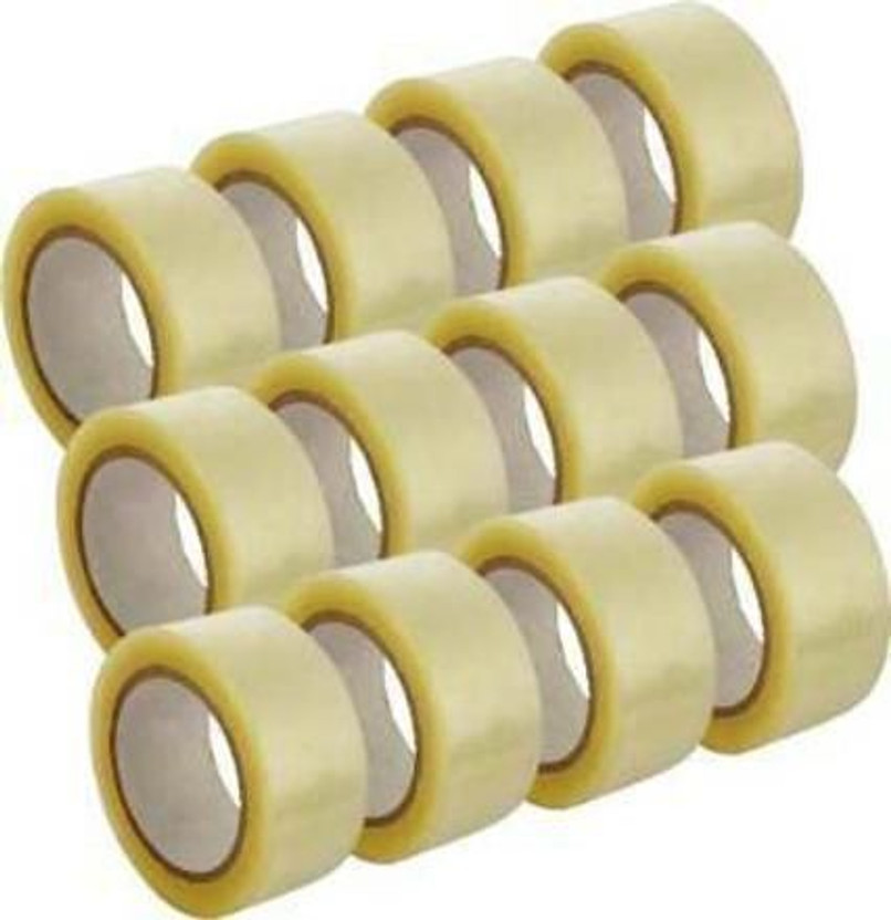 oddomart Single Sided White Transfarred 12 Piece Pack White Transparent Tape (Manual)(Set of 12, White)