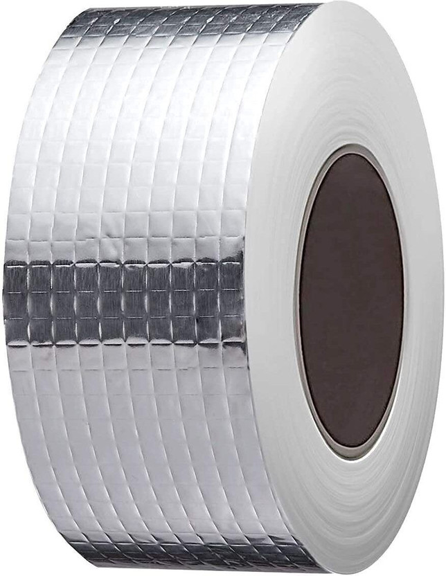 ZOQQ 2 inch x 3 meter Waterproof Aluminum Butyl Rubber Tape Waterproof Aluminium Rubber Tape for Leakage Repair Dispenser Leak Proof Repair Tape for Pipe/Metal/Roof Leak/Window Seal (Manual)(Set of 1, Silver)