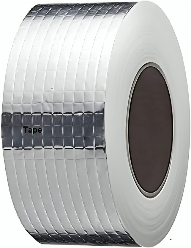 vakratunda Aluminum Foil Butyl Rubber Tape pipe roof water Leakage Surface crack small dispenser Leakage Repair Waterproof Aluminium Rubber Tape for Leakage Repair Water Tape 01 (Manual)(Set of 1, Silver)