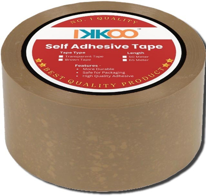 Ikkoo 2 Inch 50 Meters, Brown Self Adhesive High-Strength Packing , Packaging Tape Handheld, Machine 2 inch 50 Meter cello tape (Manual)(Set of 1, Brown)