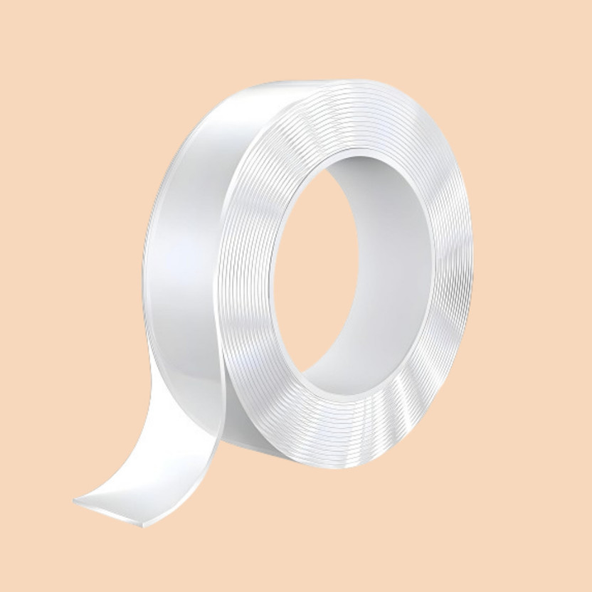 rdomi Double sided cellotape Dispenser Tape for Walls (Manual)(Set of 1, White)