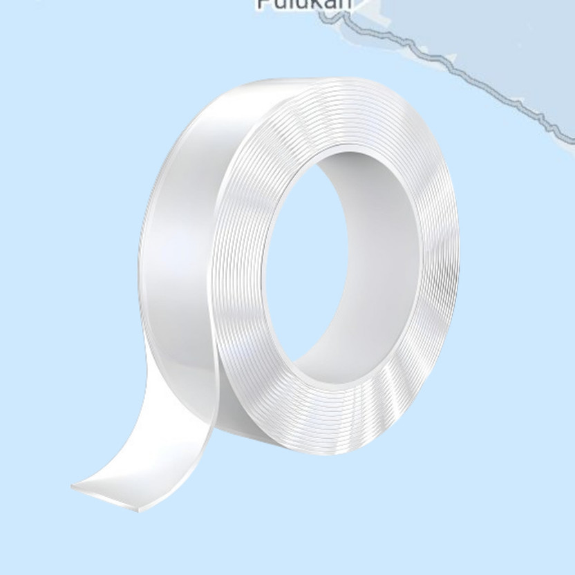 rdomi Double sided cellotape Dispenser Tape for Walls (Manual)(Set of 1, White)