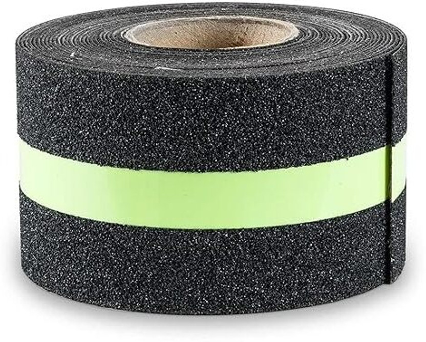 ExeQianming Anti Slip Grip Tape with Green Stripe Non Slip Adhesive Stair Treads,Tread Step Dispenser ‎Linen (Manual)(Set of 1, Black, Green)