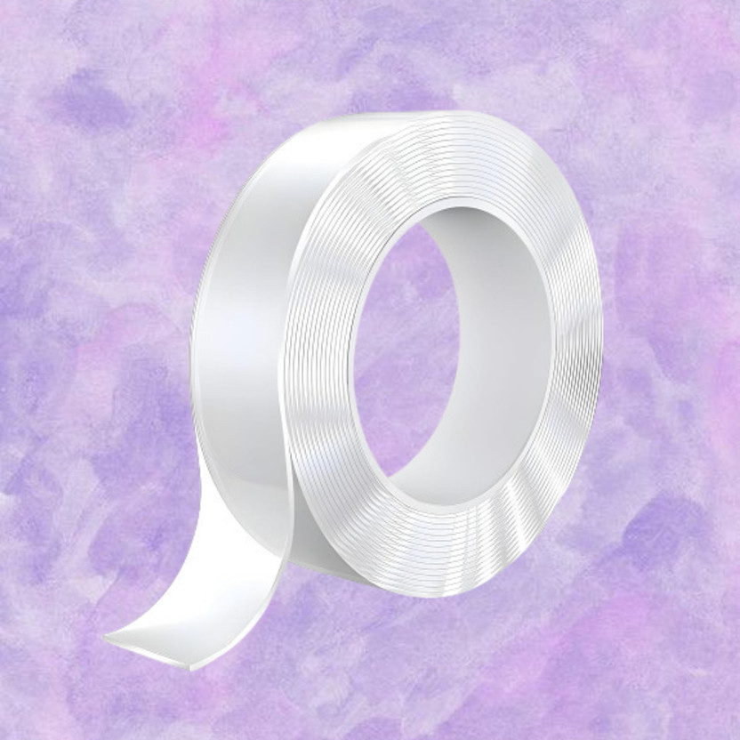 Neelmohi Double sided cellotape Dispenser Tape for Walls (Manual)(Set of 1, White)