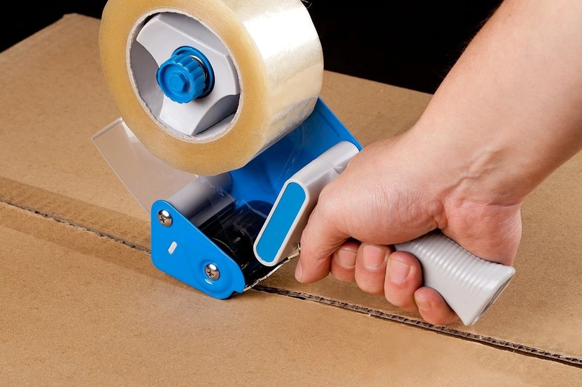 HouseOfCommon Single Side Handheld Tape Dispenser (Manual)(Set of 1, Transperent)
