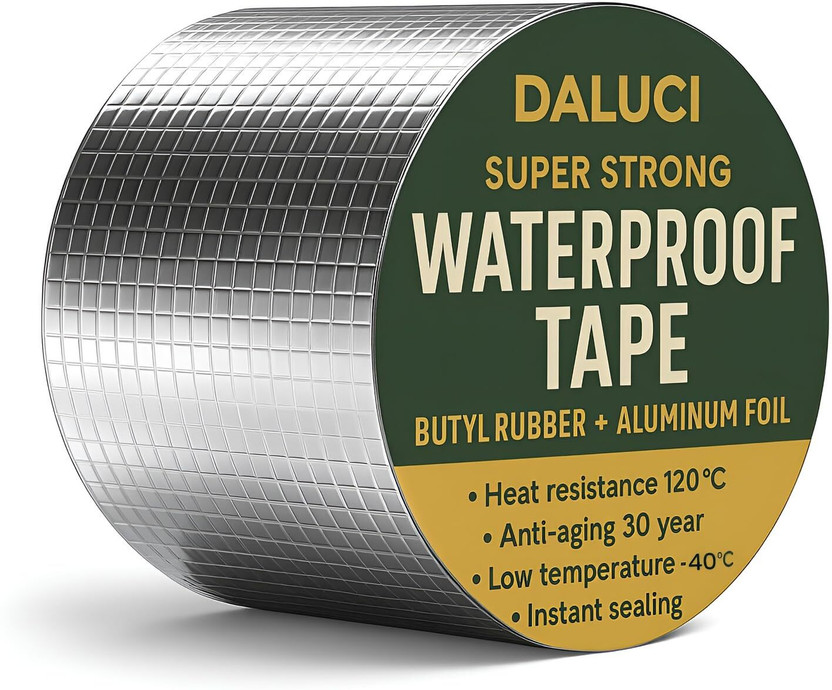 DALUCI Self Adhesive Aluminium Single Sided Tape (Manual)(Set of 1, Silver)