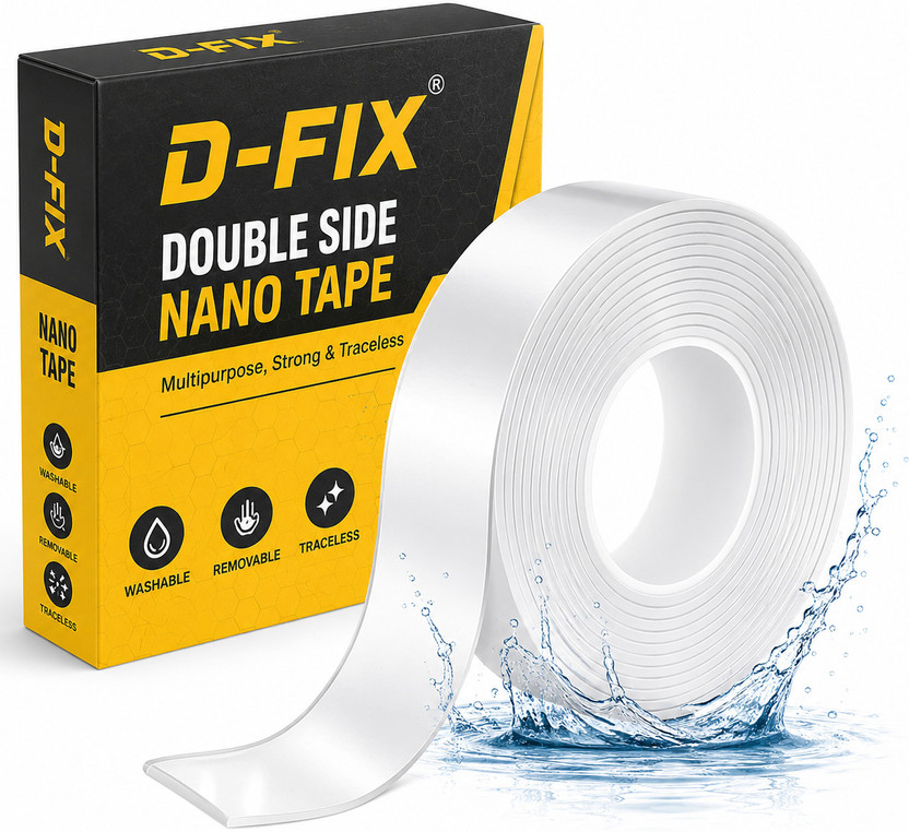 Dfix Manual Double Sided Dispenser Nano tape (Manual)(Set of 1, White)