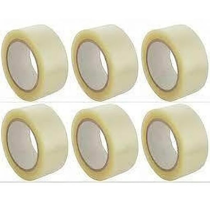 shrisiddhi Self Adhesive Handheld 200 meter length and 2 inch width BOPP (Manual)(Set of 6, Transparent)