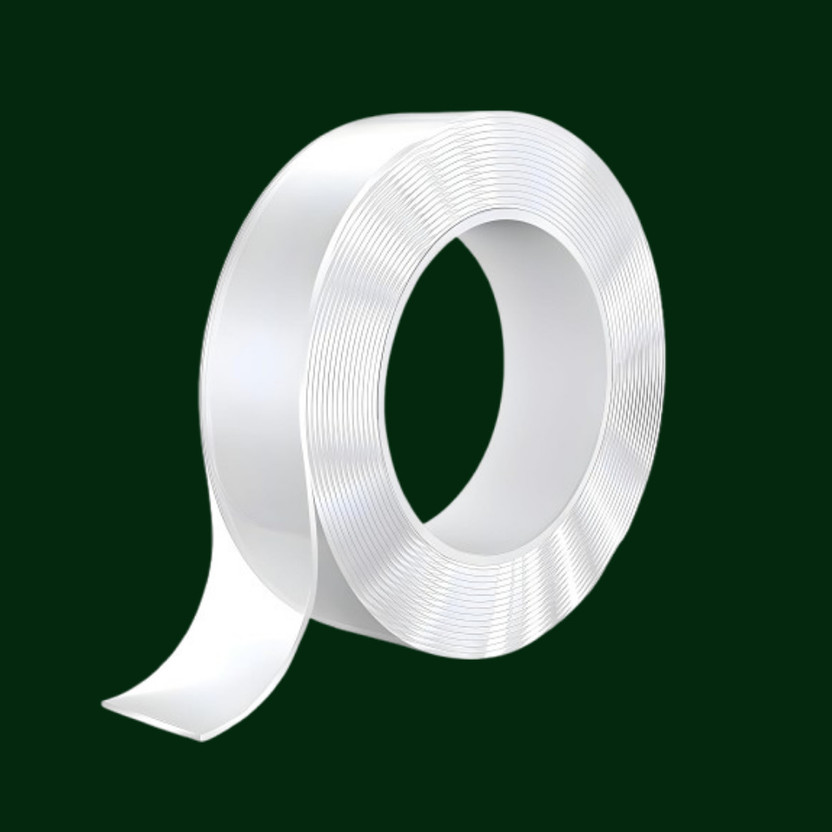 Neelmohi Double sided cellotape Dispenser Tape for Walls (Manual)(Set of 1, White)