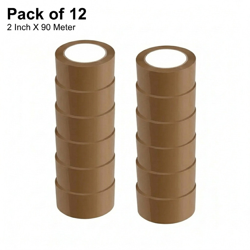 ArunyaPackaging ArunyaPackaging Single sided Only 12 Tapes, No Dispenser Available Cello Tape (Manual)(Set of 12, Brown) - Flipkart Deal
