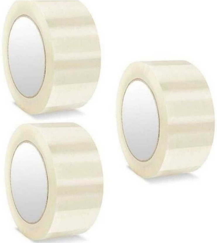 kwick BOPP Tape Handheld Cello Tape, Self adhesive 2 inch Width X 65m Length (Pack of 3) (Manual)(Set of 3, White)