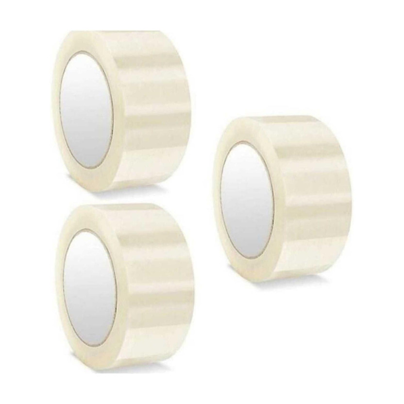 kwick BOPP Tape Handheld Cello Tape, Self adhesive 2 inch Width X 65m Length (Pack of 3) (Manual)(Set of 3, White)