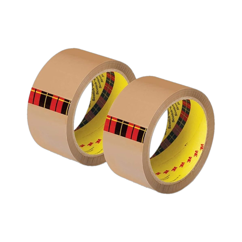 Scotch Super series 3M BOPP Packaging Brown Tape (Tan) | 48mm x 50 Meter | Pack of 2 | for Packaging, Decorating and DIY Tape Refill (Manual)(Set of 2, Brown)