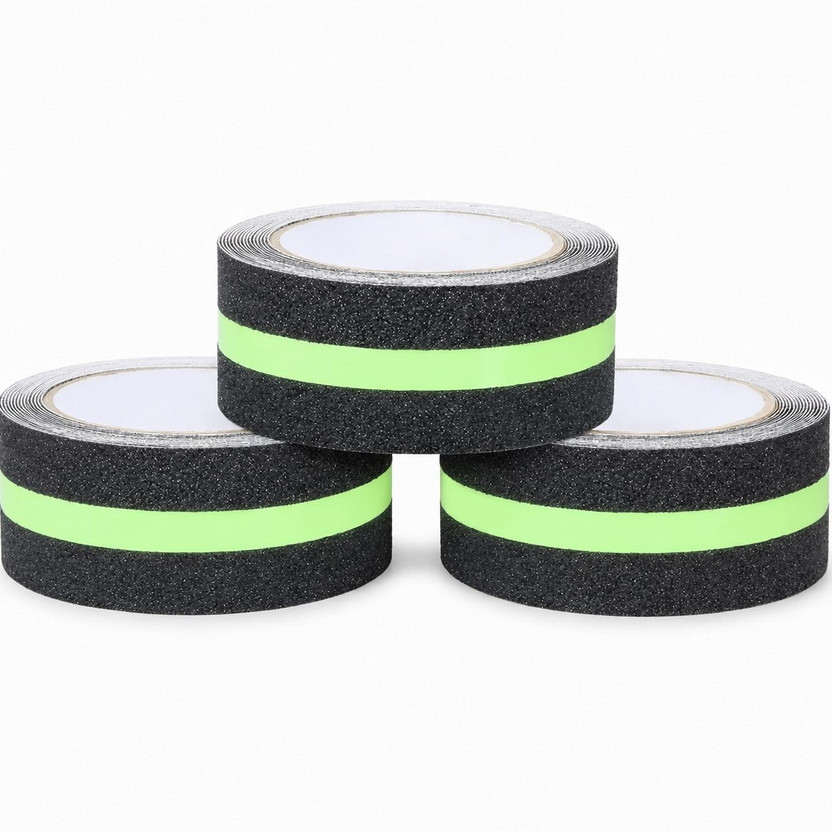 LIXAVANTA LIXAVANTA Grip Safe Pro Anti Slip Tape with Green Stripe Heavy Duty Non Slip Stair Safety Tread Strong Adhesive Floor Grip Tape for Steps, Bathroom & Ramp (Manual)(Set of 3, BLACK AND GREEN) - Flipkart Deal