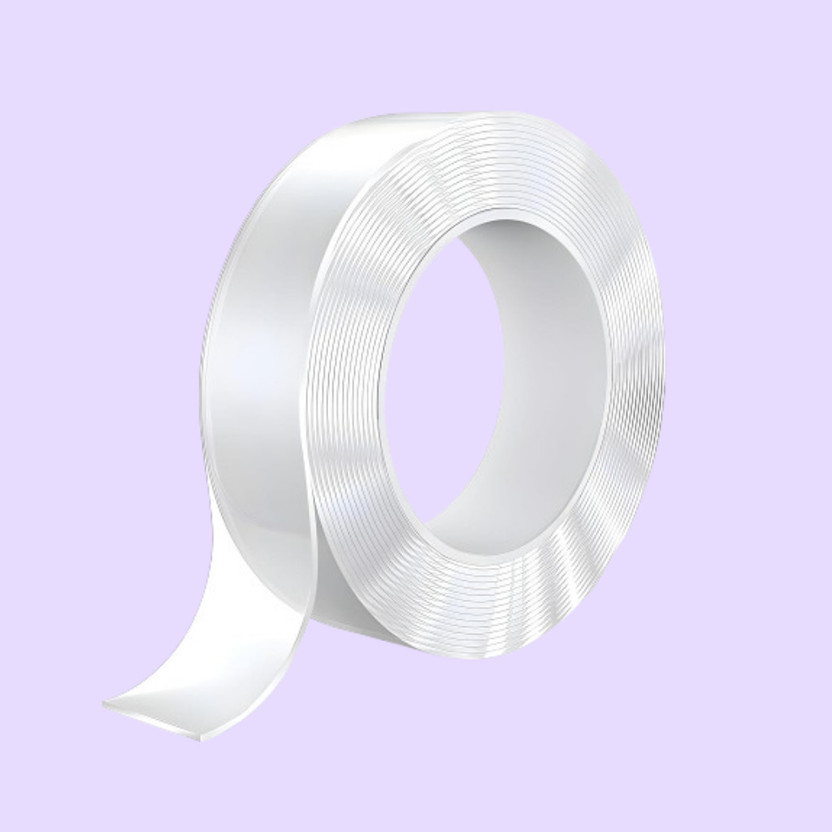 rdomi Double sided cellotape Dispenser Tape for Walls (Manual)(Set of 1, White)