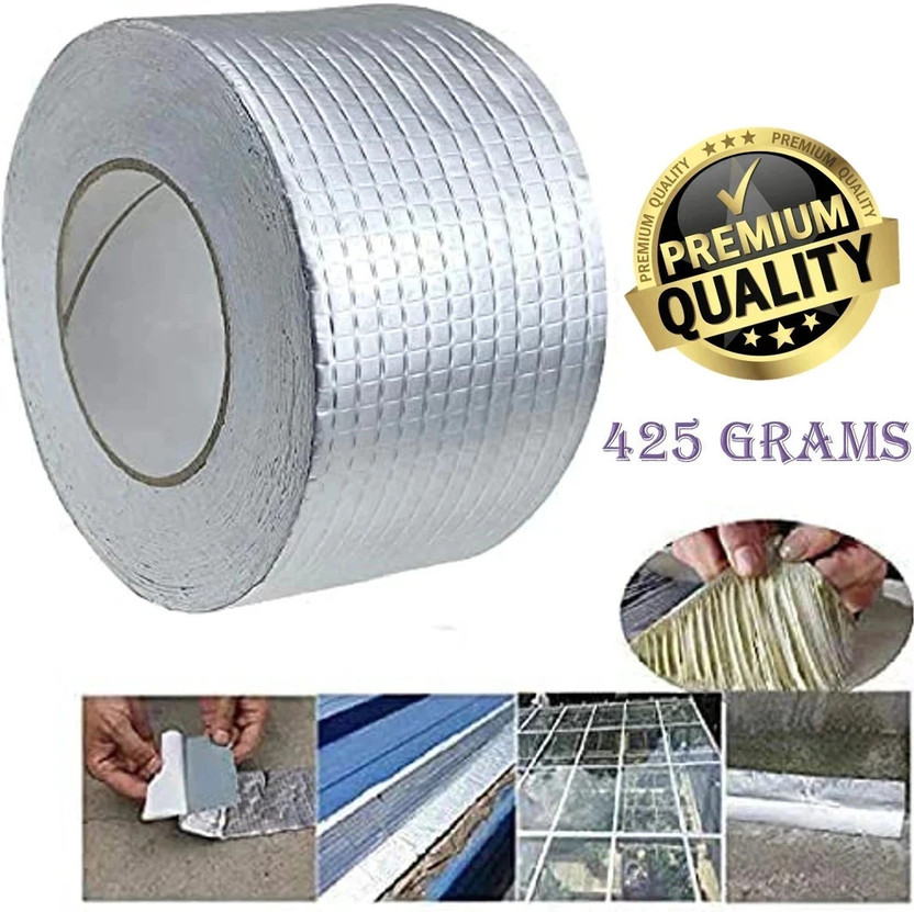 Buyer Choice Waterproof Adhesive Tape Sealing Butyl Rubber Tape Surface Crack, Pipe Repair Leakage Repair Aluminium Waterproof Tape for Surface Crack, Roof, Pipe Repair High Polymer Synthesis Butyl Super Glue For Durable (Manual)(Set of 1, Window Sealing,Roof Water Leakage,Outdoor Equipment, Pvc & P