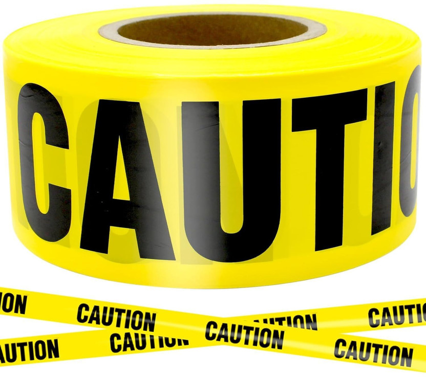 MBVTREADS berricade tape weatherproof safety barrier tape Dispenser caution tape (Manual)(Yellow)