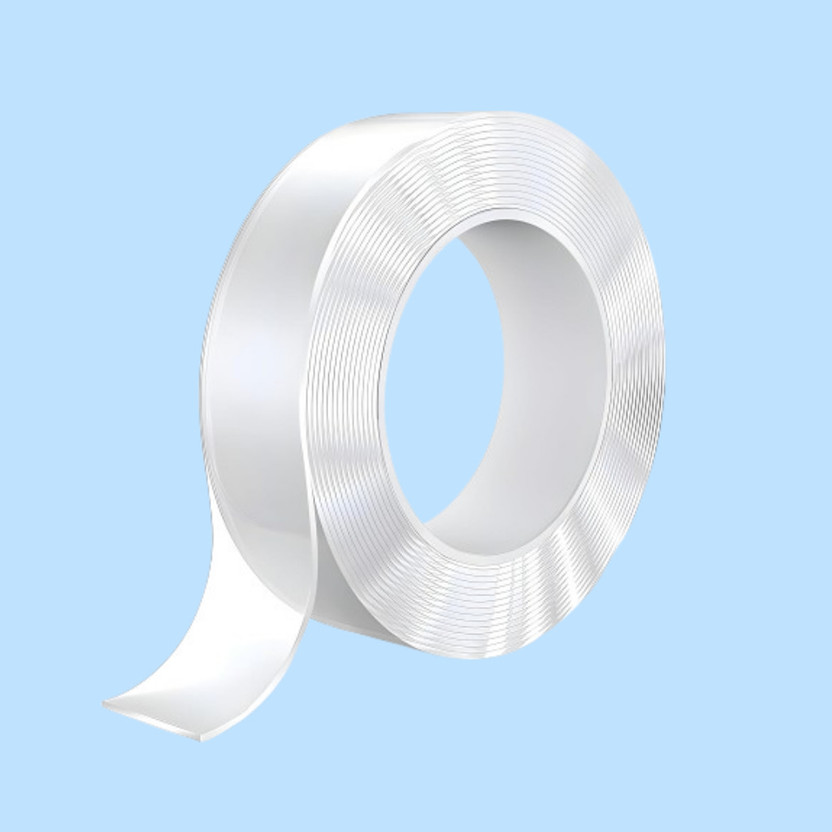 rdomi Double sided cellotape Dispenser Tape for Walls (Manual)(Set of 1, White)