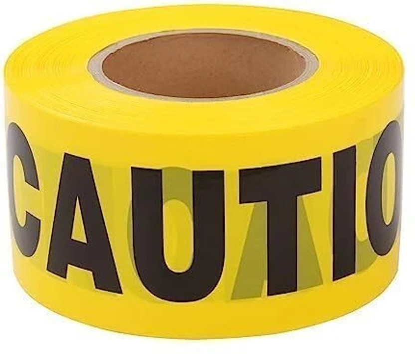 Estervig Caution Tape 3-Inch x 300-Feet, Non-Adhesive Weatherproof Safety Barricade Tape High Visibility Construction Warning Tape for Crime Scene, Hazardous Areas Weatherproof Safety Warning Tape for Construction Sites (Manual)(Set of 1, Yellow)