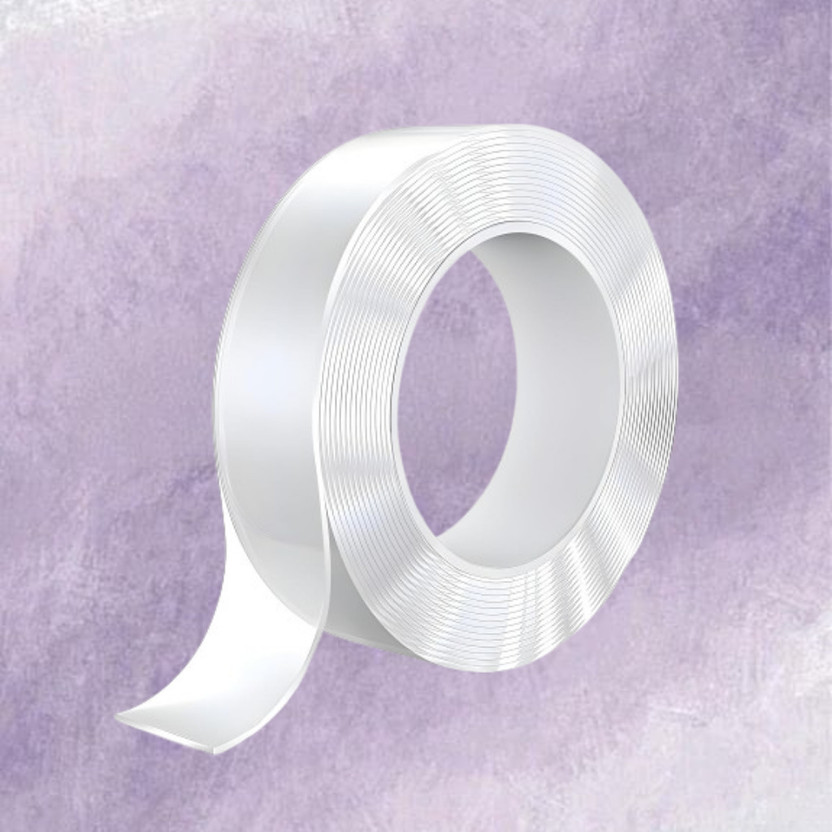Neelmohi Double sided cellotape Dispenser Tape for Walls (Manual)(Set of 1, White)