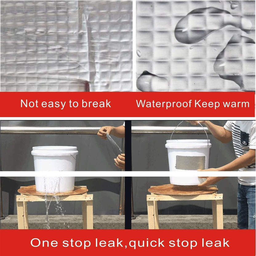 DN BROTHERS Self Adhesive Manual Leakage Repair Waterproof Tape for Pipe Leakage Roof Water Leakage Solution(5mt) (Manual)(Set of 1, Silver)
