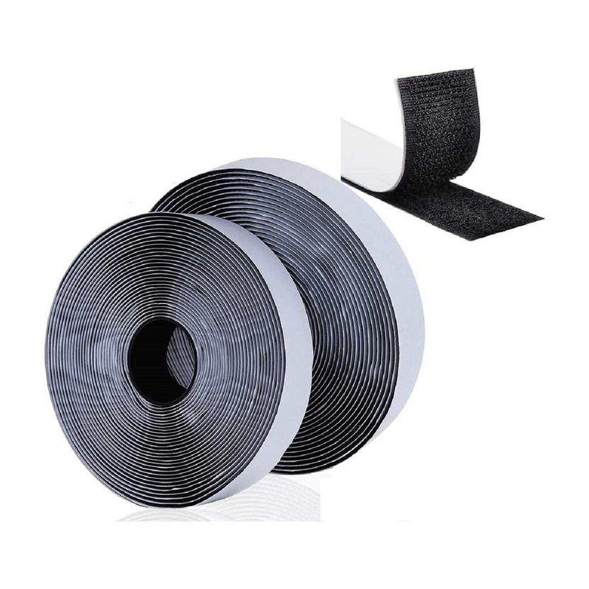 NISHIV Self Adhesive Hook and Loop Tape | Mounting Tape For Household NA Purposes,School,Office,Kids (Manual)(Set of 1, Black)