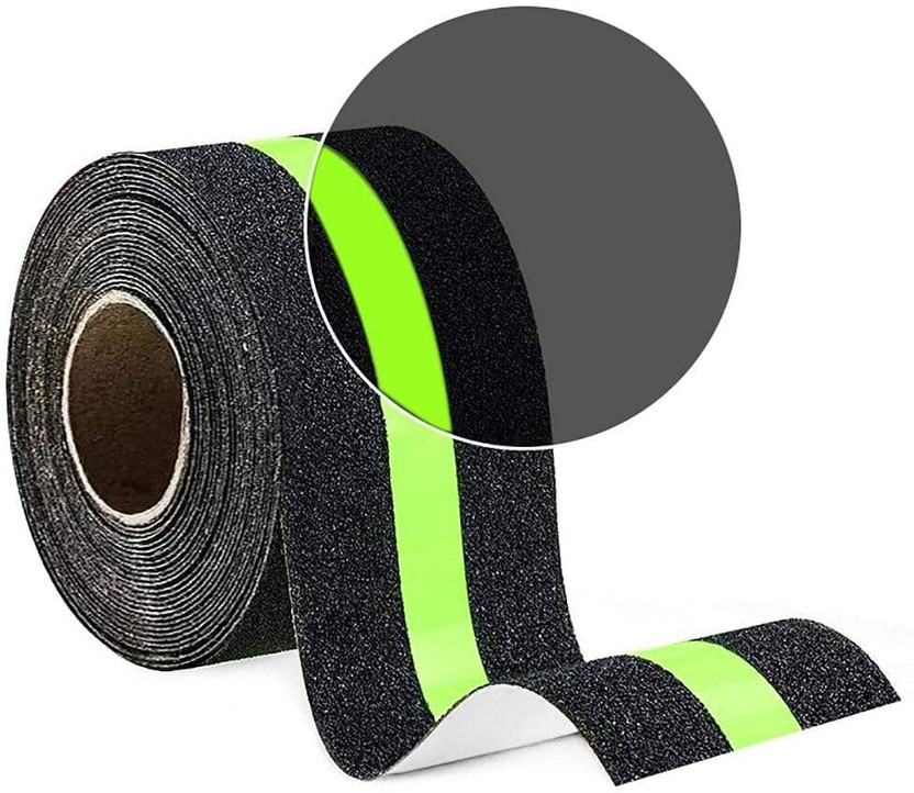 TAVAHB Self-Adhesive Anti Slip Tape (Glow in Dark Stair Grip Tape) no Anti Slip Tape / Stair Safety Tape / Non-Skid Traction Tape (Manual)(Set of 1, black green)