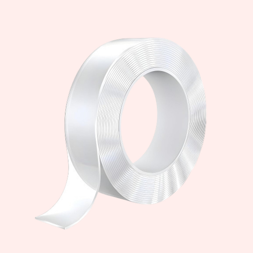 Neelmohi Double sided cellotape Dispenser Tape for Walls (Manual)(Set of 1, White)