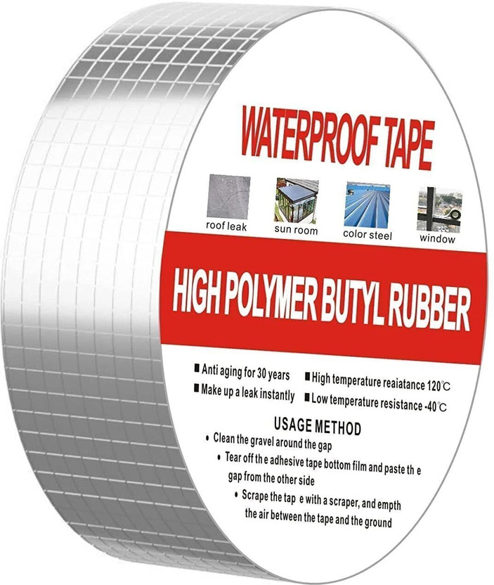 JBETERNIS Waterproof Aluminum Tape,Foil Tape with Butly Rubber Adhesive Manual Adhesive (Manual)(Set of 1, Silver)