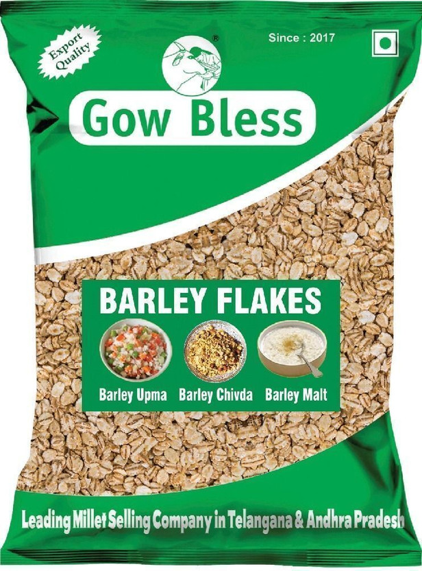 Gow Bless by Prabhakar Brand Barley Flakes Ready to Eat Healthy Breakfast Rich in Iron Fibre Pouch(500 g)