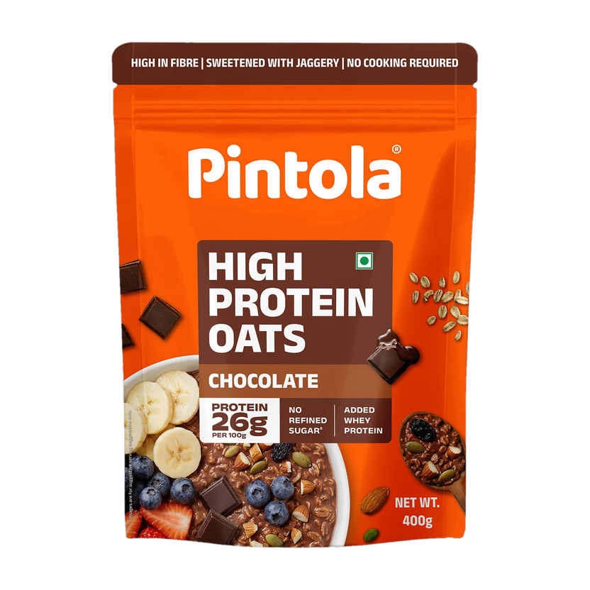 Pintola by Das Superfoods 26g High Protein Oats , Dark Chocolate,No Refined Sugar Pouch(400 g)