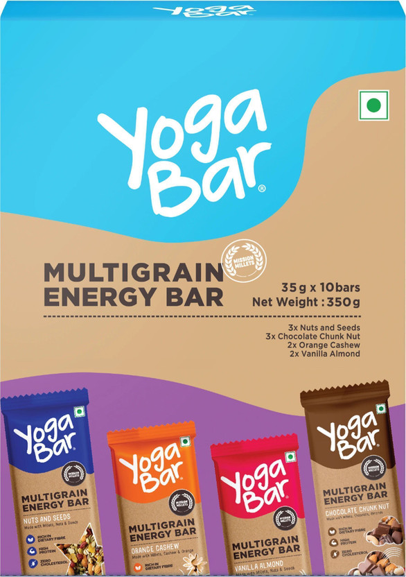 Yogabar Multigrain energy bar variety Box(10 x 35 g)