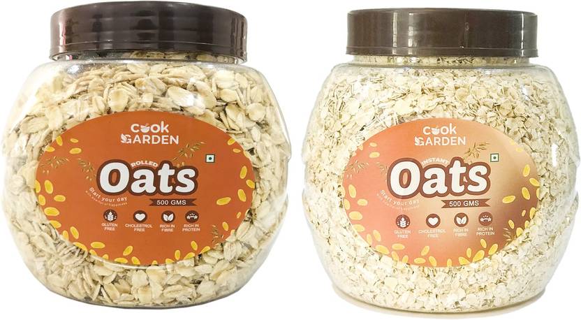 CookGarden Instant & Rolled Oats, 100% Wholegrain Breakfast, High ...