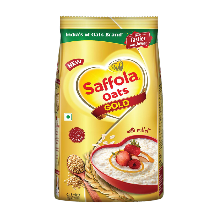 Saffola Oats Gold, Rolled Oats with Millet, Creamy Oats Pouch(1.5 kg)
