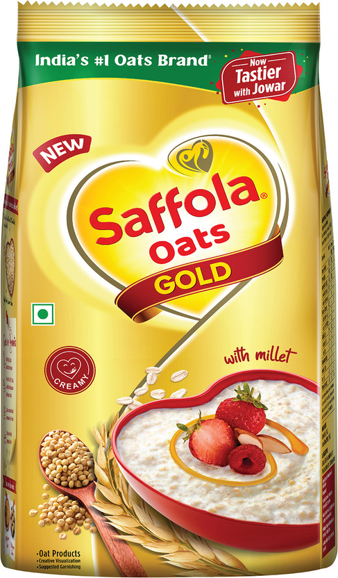 Saffola Oats Gold, Rolled Oats with Millet, Creamy Oats Pouch(1.5 kg)