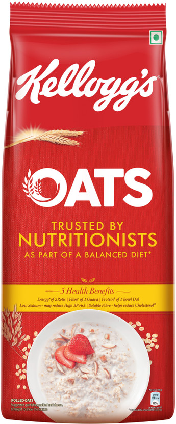Kellogg's Oats, Trusted by Nutritionists, High in Protein & Fibre, Breakfast Bag(2 kg)