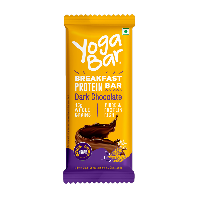 Yogabar by Sproutlife Foods Breakfast Protein Bars Dark Chocolate Flavor Pouch(50 g)