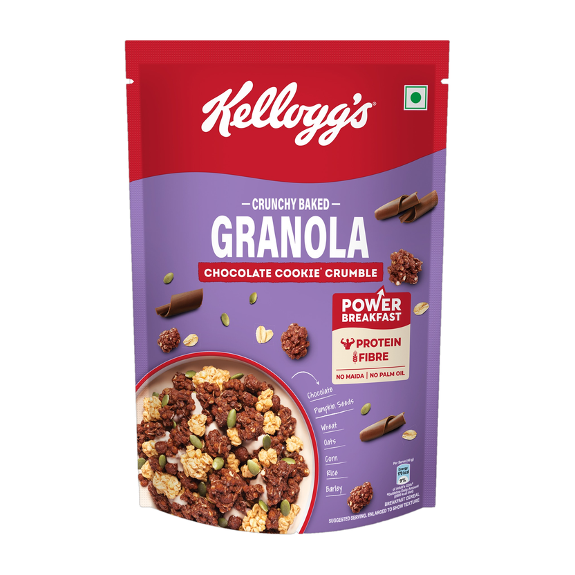 Kellogg's Crunchy Granola Chocolate Cookie Crumble|No Maida|No Palm Oil Pouch(400 g)