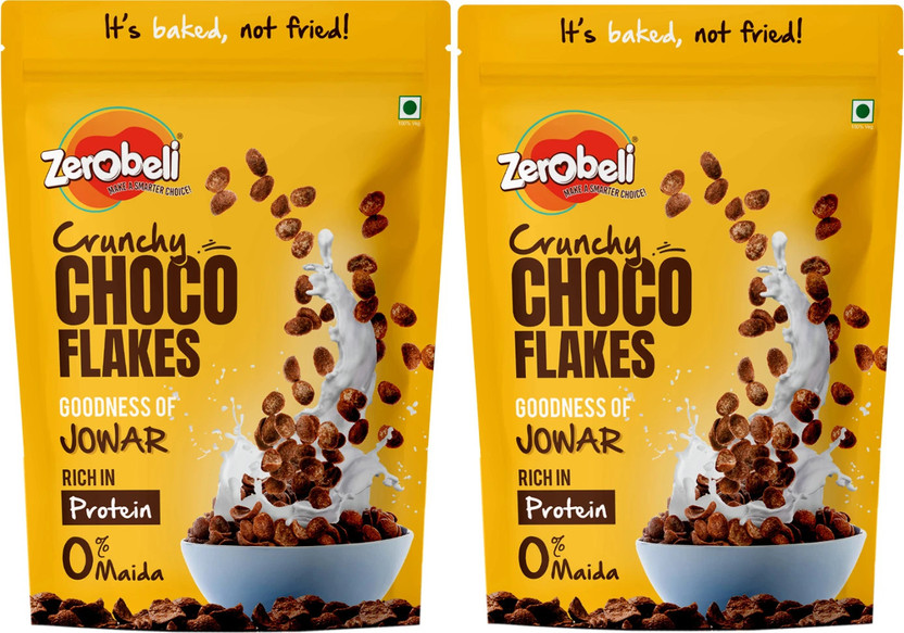 Zerobeli Zerobeli Choco Flakes Fiber Rich Scoops | With Goodness of Jowar Pouch(2 x 460 g) - Flipkart Deal
