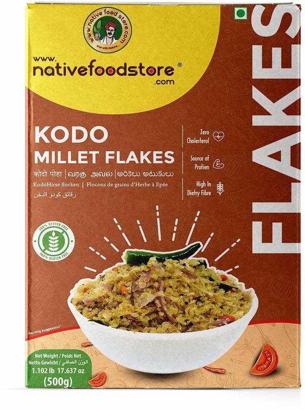 Nativefoodstore Kodo Millet Flakes Varagu kodra Arikalu 500gms
