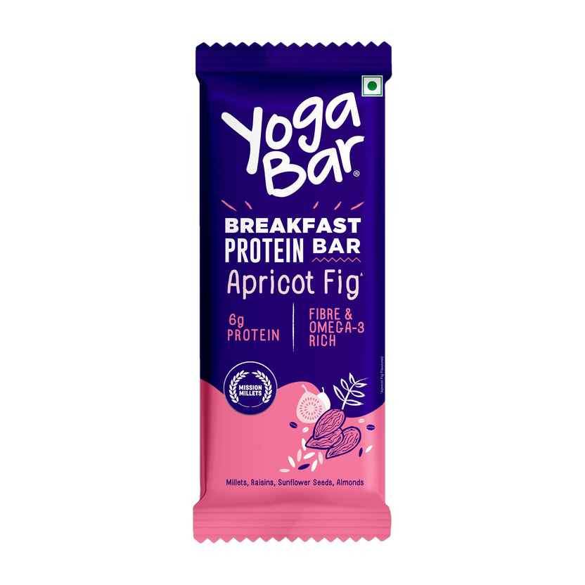 Yogabar Breakfast protein bar apricot fig Pouch(45 g)